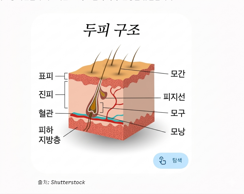 두피 구조를 설명하는 이미지